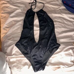Victoria's Secret Midnight Black Halter One-Piece